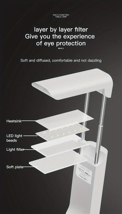 Multifunctional LED Reading Desk Lamp with Power Bank